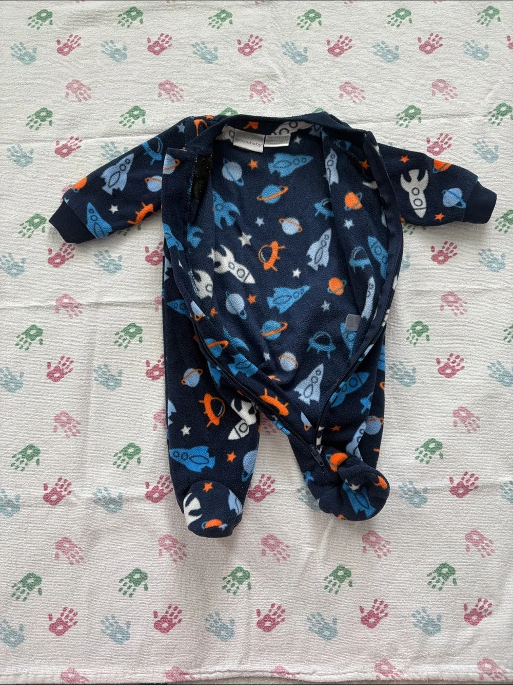 5for25  | Koala Kids Navy Space Fleece Footie Pajamas